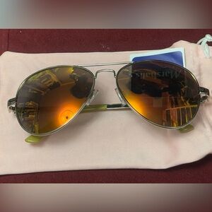 Juicy Couture Gold Aviator Sunglasses with Green Arms